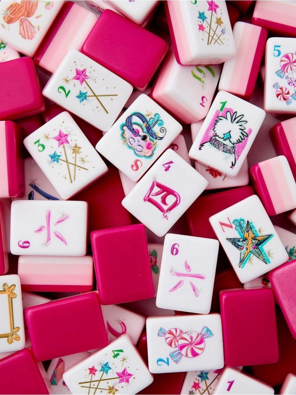 NIB American Mahjong Tiles 160 pieces Pink Candy Theme